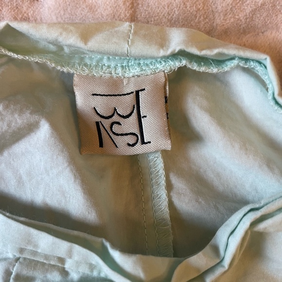 BASERANGE Viag Pants Kal Mint Hook Tape to Adjust Flare Organic Cotton Trouser L - Picture 11 of 16